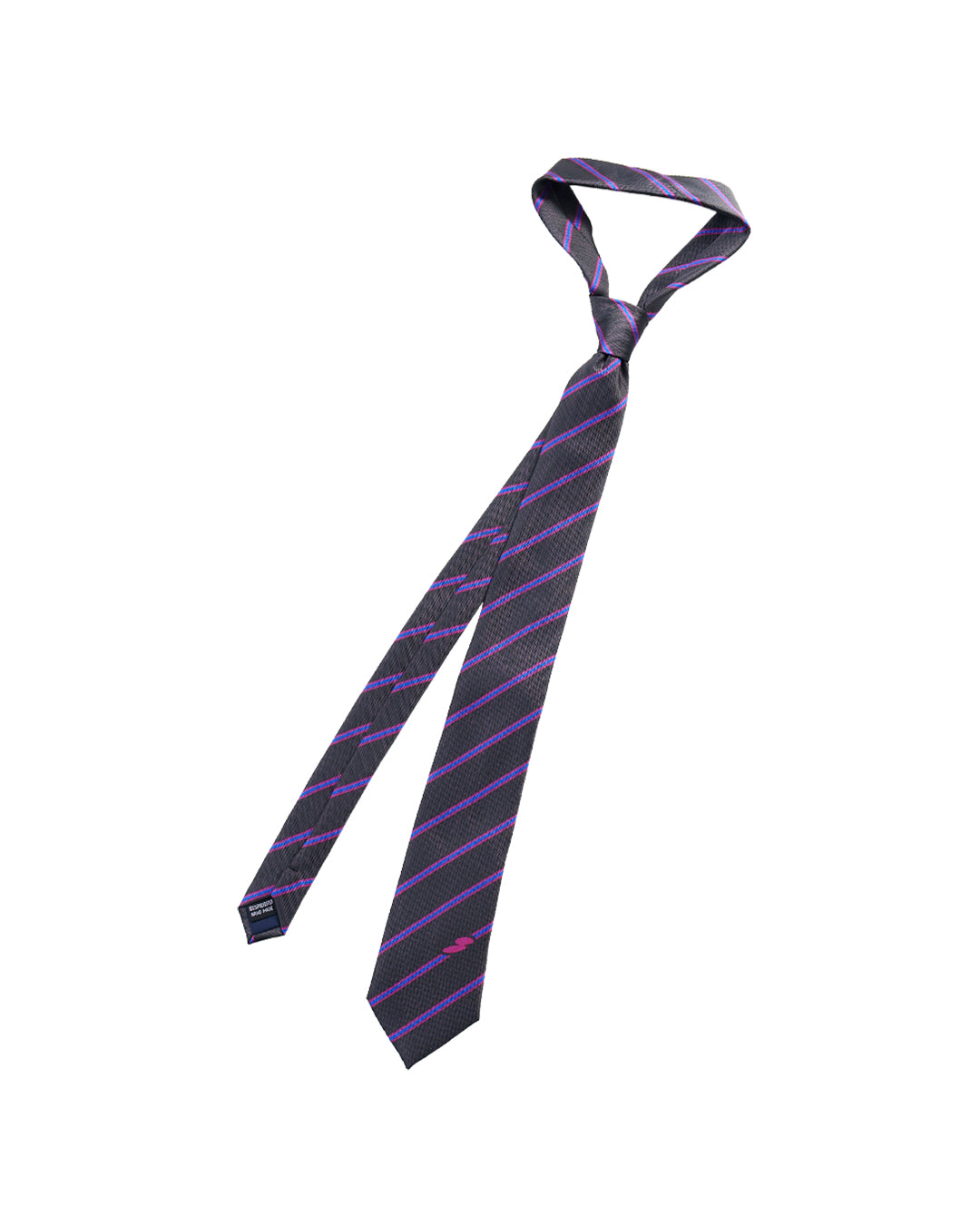 ENCLAVE - DIAGONAL STRIPES JACQUARD “CRUISE” TIE - Dark Grey