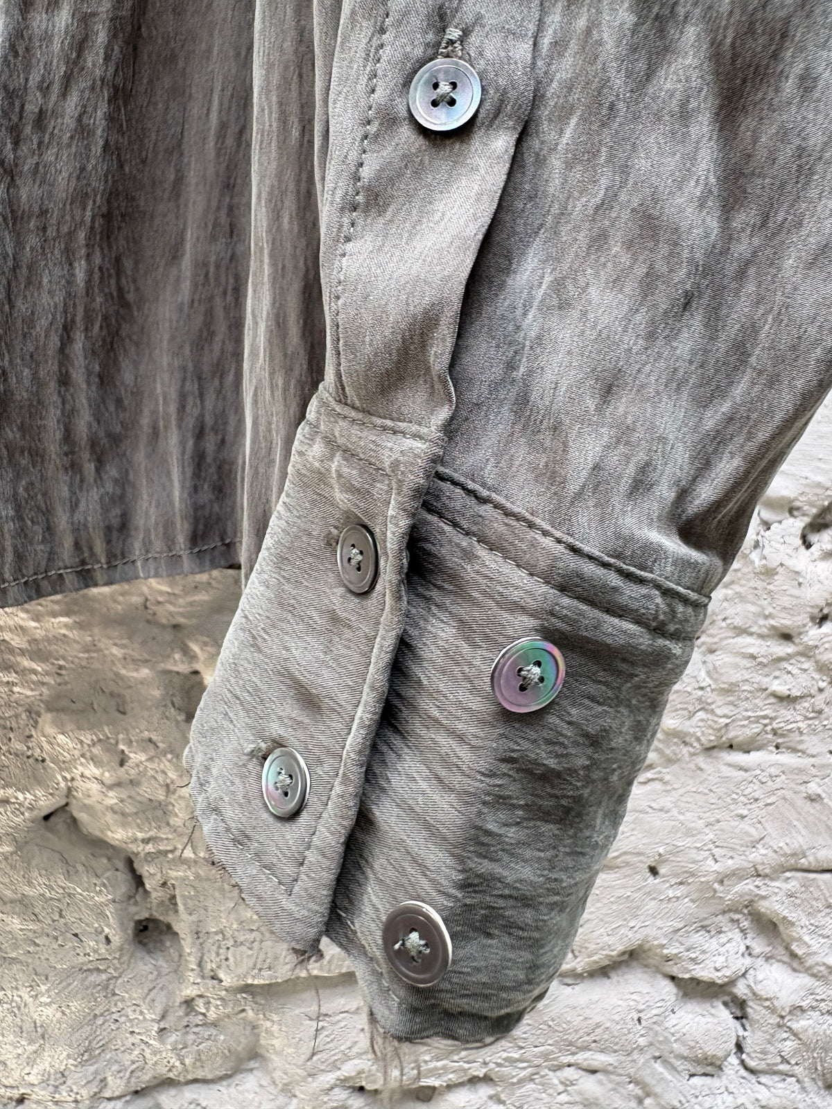 SILVER NINE - Frayed Relaxed Double-Pocket Shirt - Dark Green