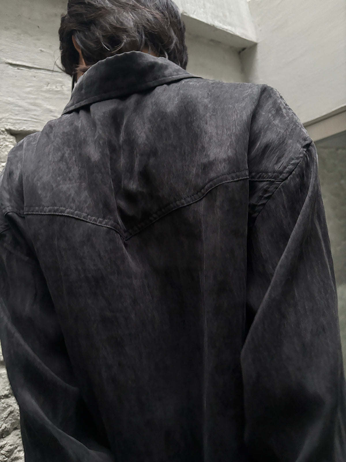 SILVER NINE - Frayed Relaxed Double-Pocket Shirt - Black