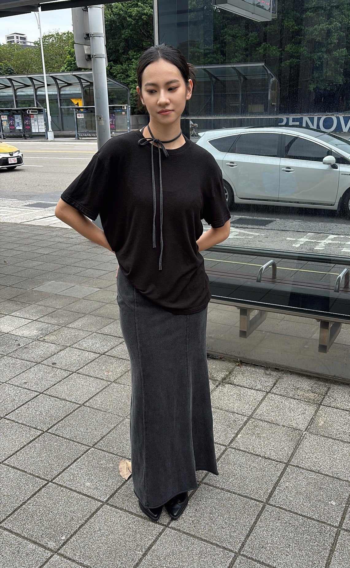 SILVER NINE - Thin-Strap Washed Fishtail Dress
