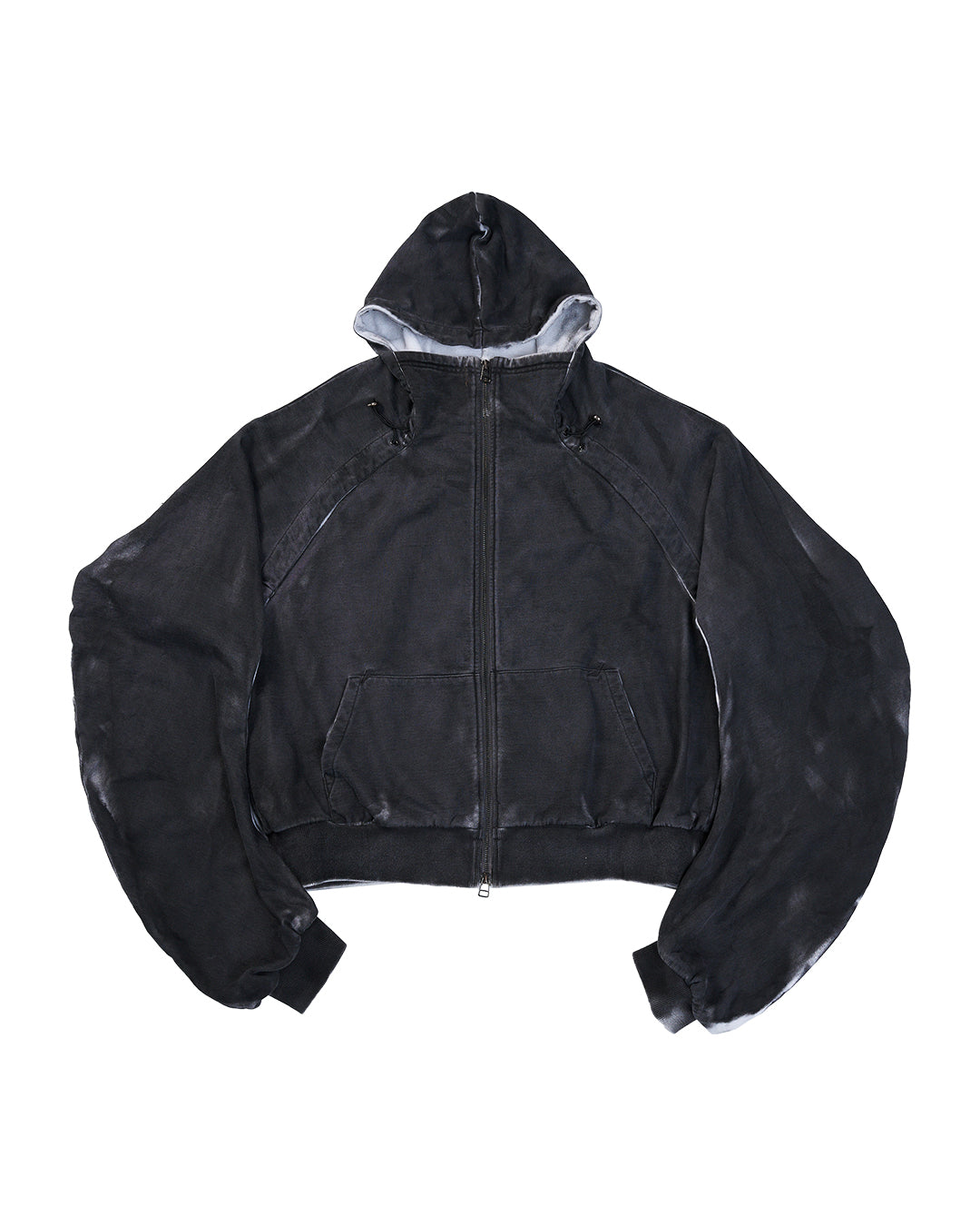 ENCALVE - OVERSIZE “WIERD” ZIPPER HOODIE - Black