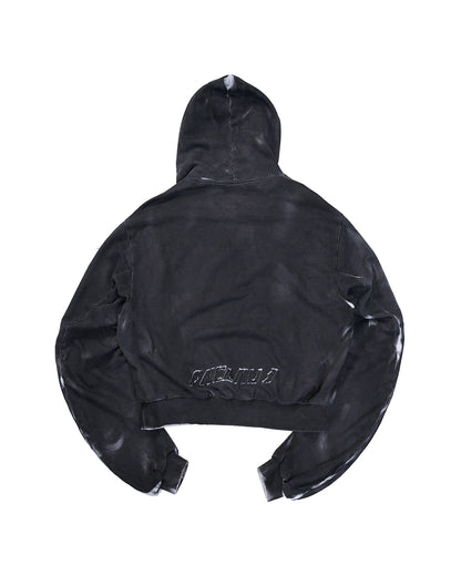 ENCALVE - OVERSIZE “WIERD” ZIPPER HOODIE - Black