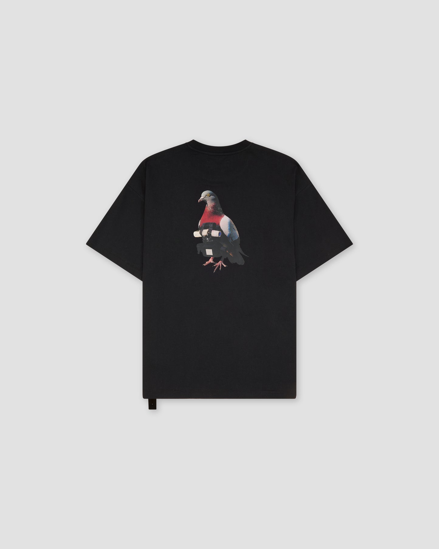 OAMC Peacemaker - Loose Fit T-Shirt Pigeon Print - Black