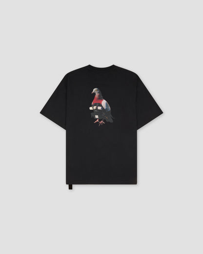 OAMC Peacemaker - Loose Fit T-Shirt Pigeon Print - Black