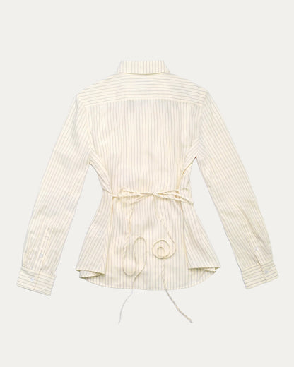 PCES - Pintuck Faux Collar Shirt - Beige
