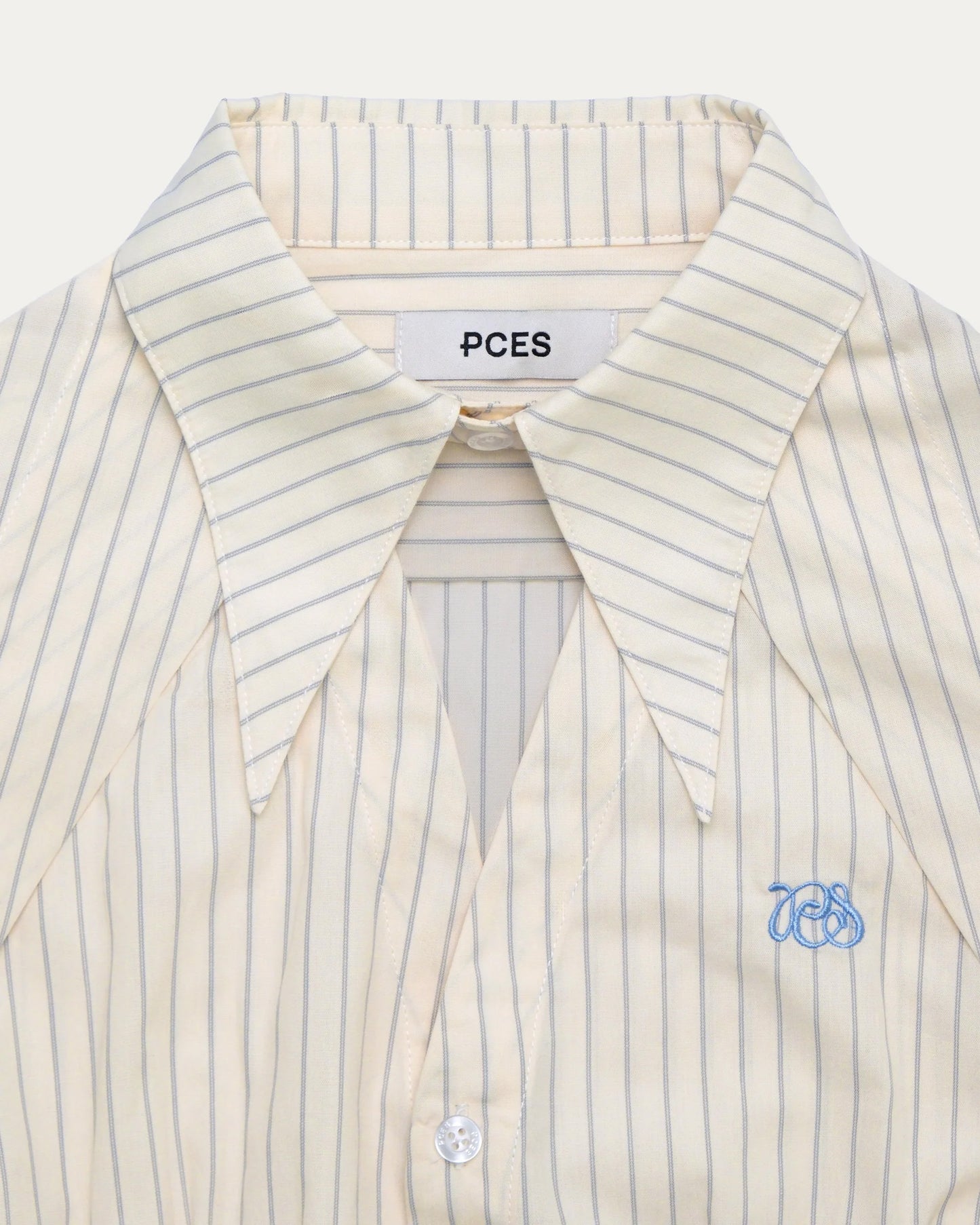 PCES - Pintuck Faux Collar Shirt - Beige