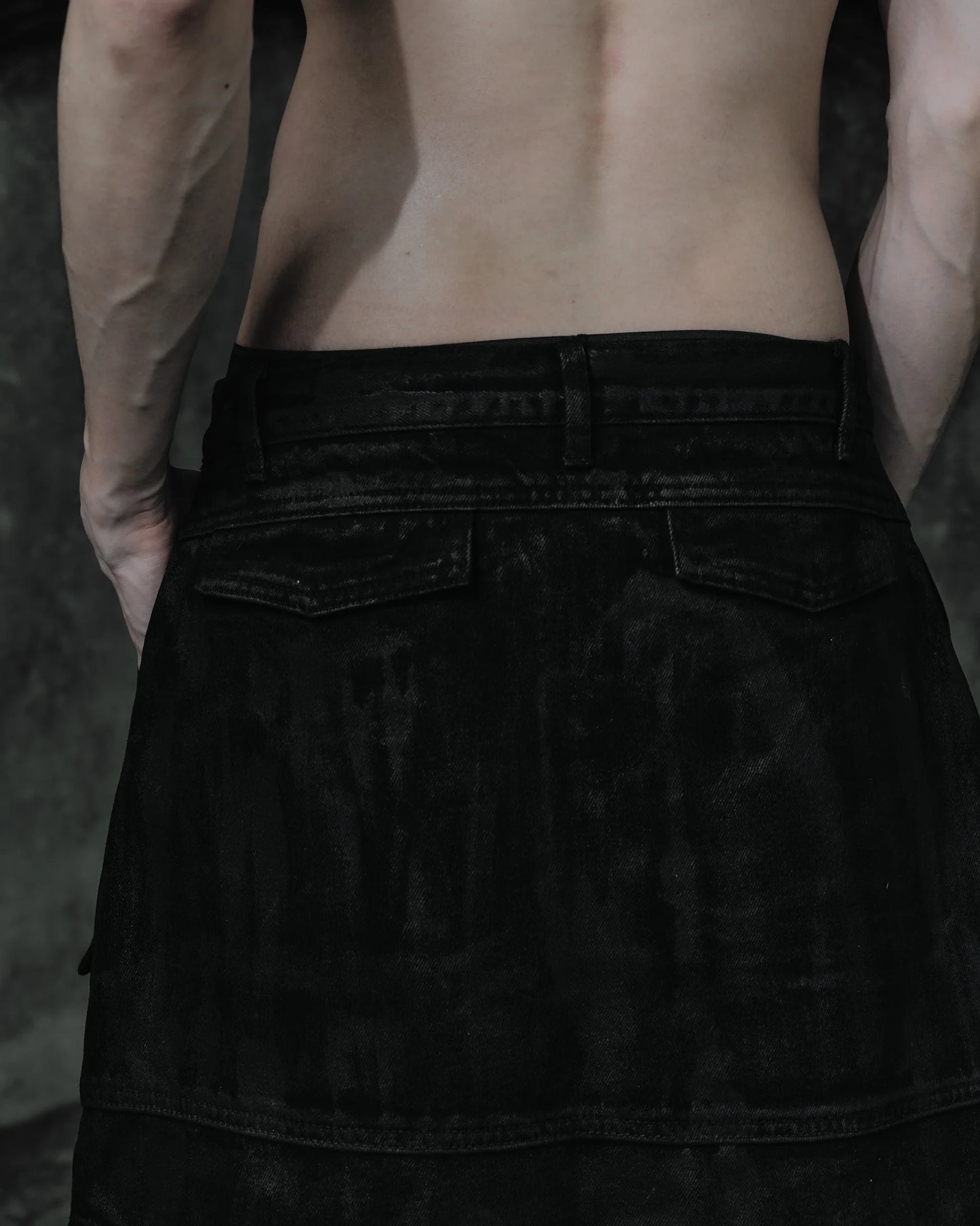 renkè - Coated Skirt-Layer Trousers