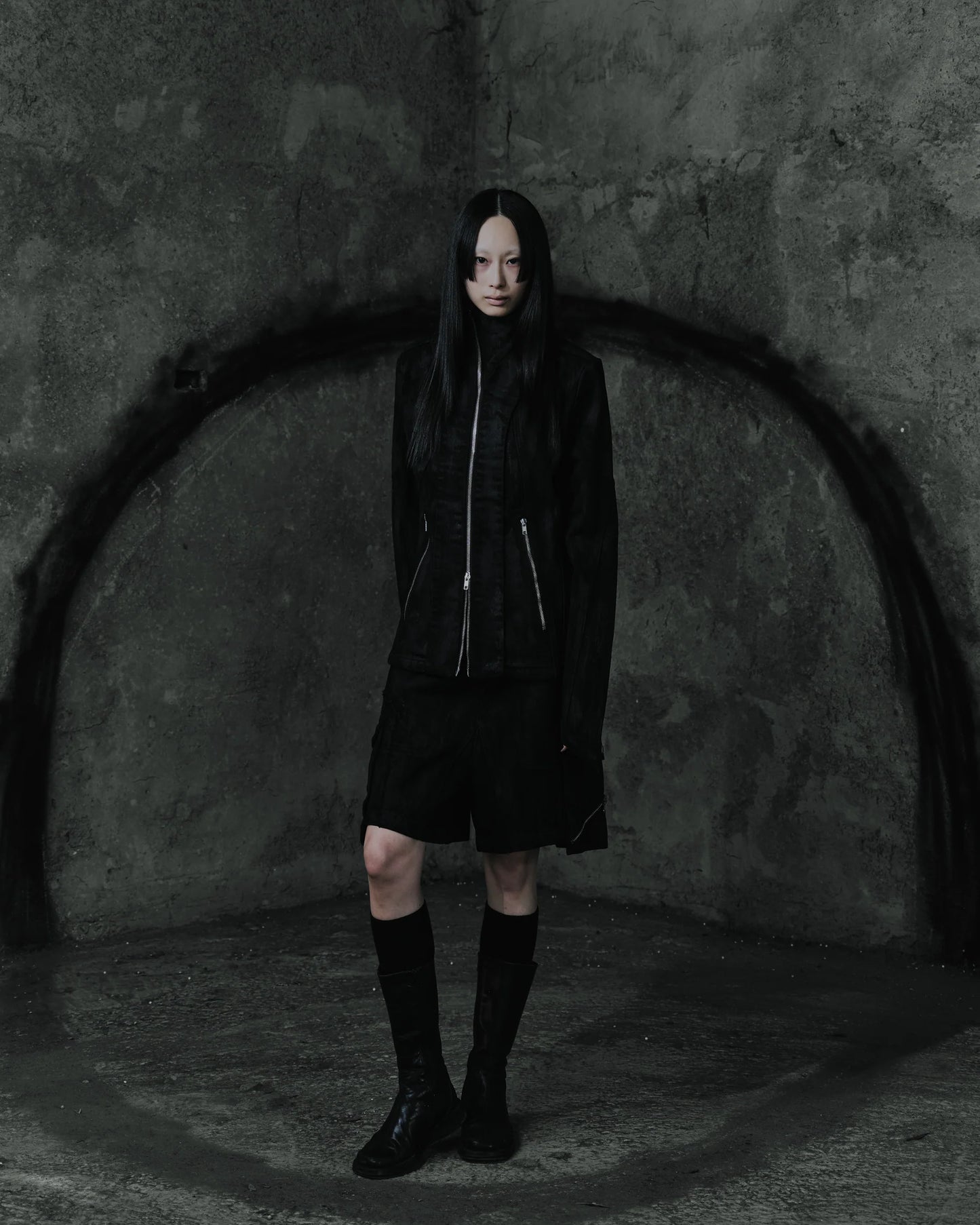 renkè - Arc-Zip Coated Denim Jacket