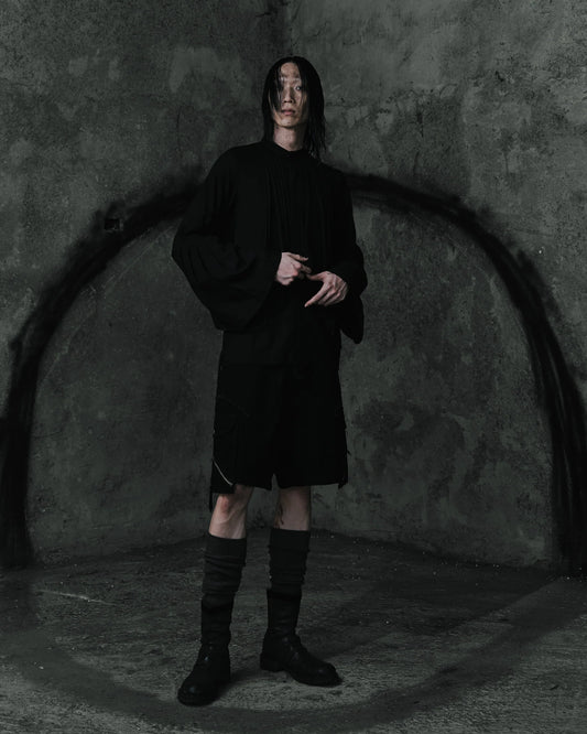 renkè - Slanted Zipper Cargo Shorts