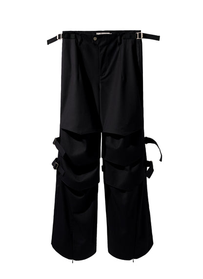 EQUALNEAR - Armor Flared Pants - Black
