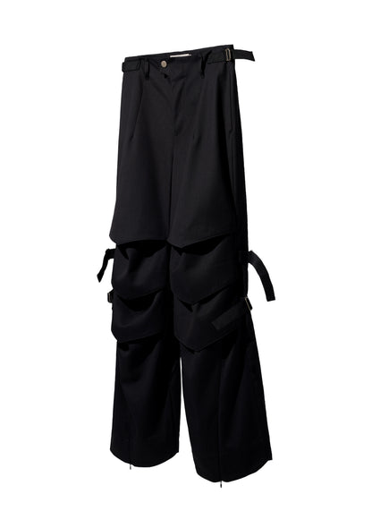 EQUALNEAR - Armor Flared Pants - Black