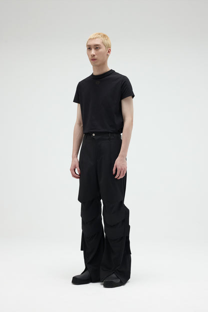 EQUALNEAR - Armor Flared Pants - Black