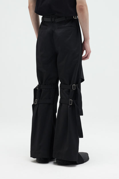 EQUALNEAR - Armor Flared Pants - Black