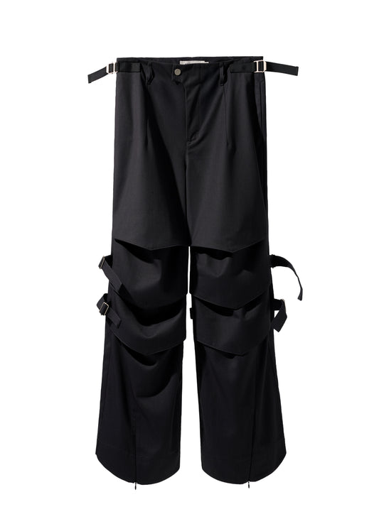 EQUALNEAR - Armor Flared Pants - Gray