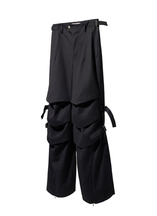 EQUALNEAR - Armor Flared Pants - Gray