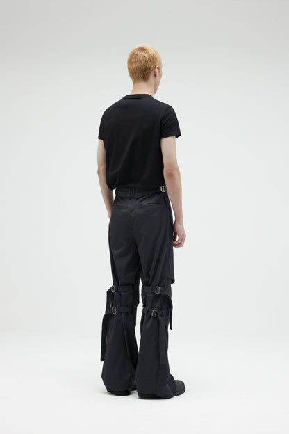 EQUALNEAR - Armor Flared Pants - Gray