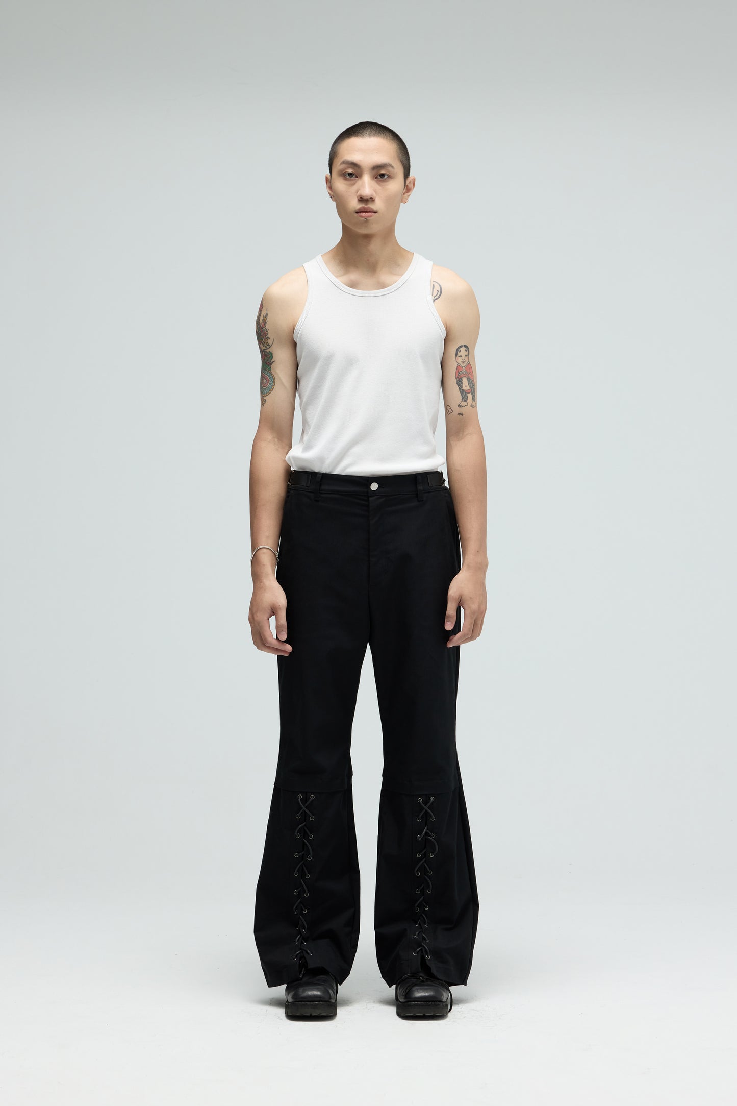EQUALNEAR - Boxer Flared Pants - Black