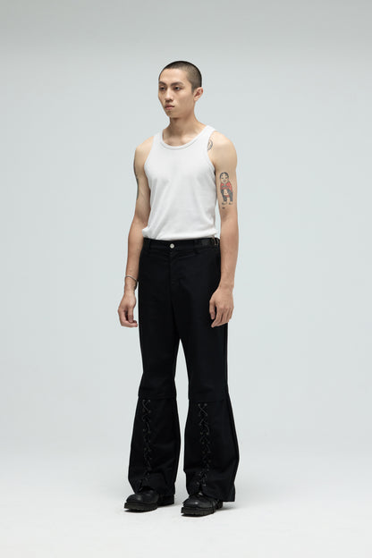 EQUALNEAR - Boxer Flared Pants - Black