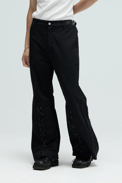EQUALNEAR - Boxer Flared Pants - Black