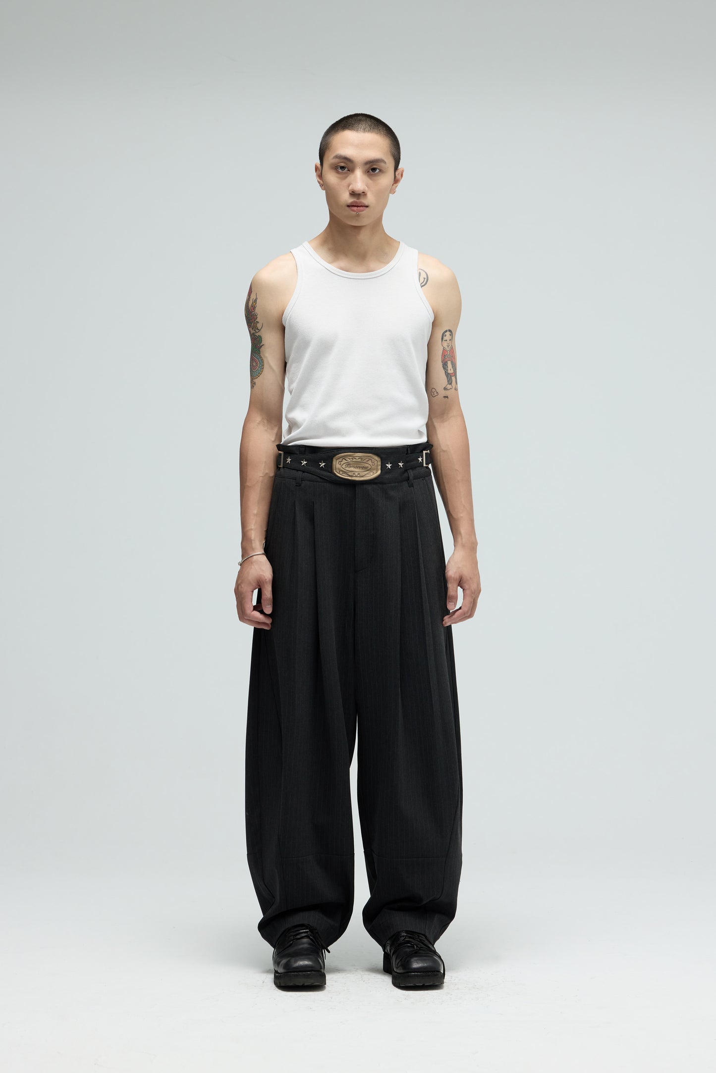 EQUALNEAR - Champion Wide Pants - Dark Gray