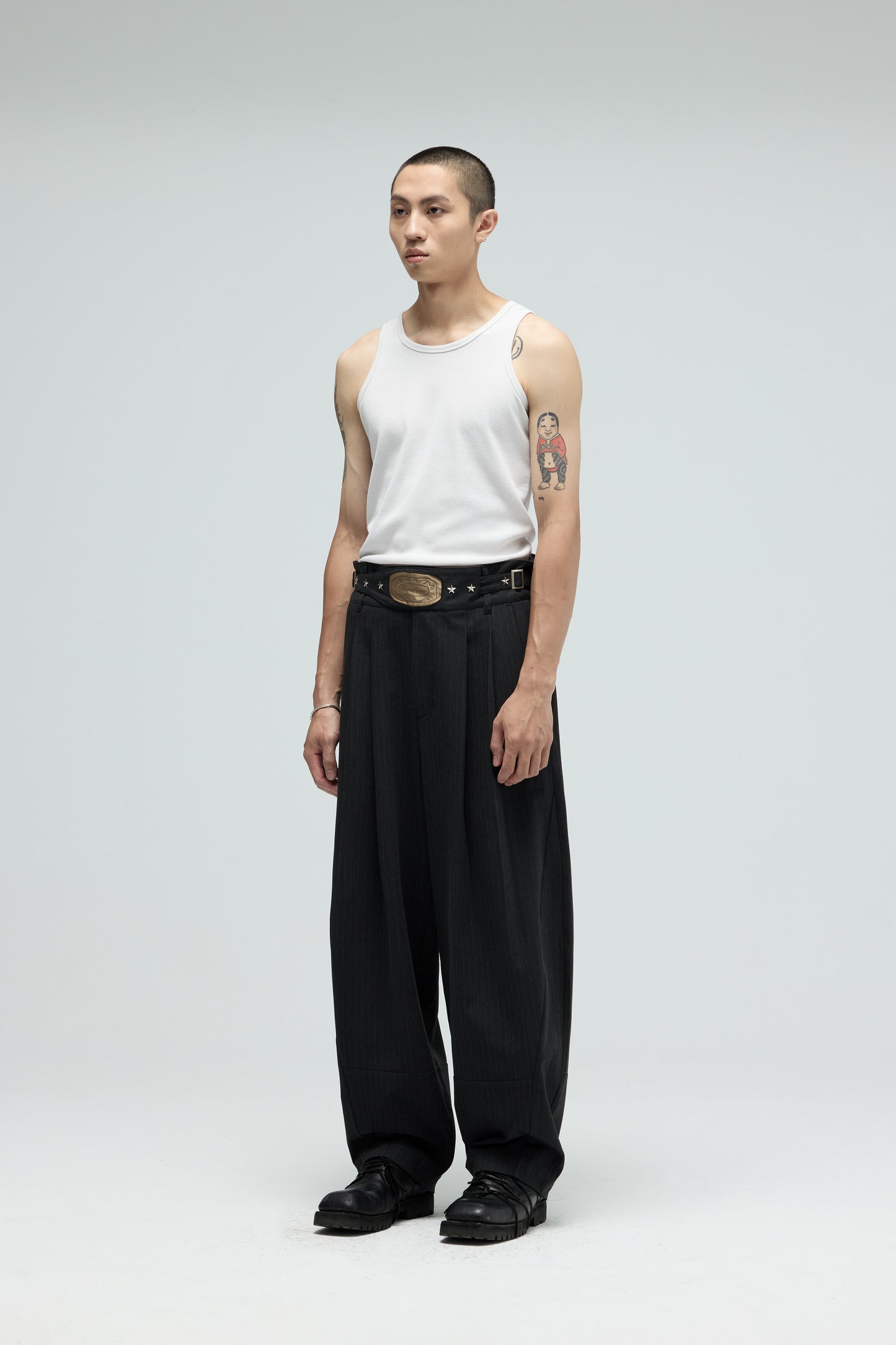 EQUALNEAR - Champion Wide Pants - Dark Gray