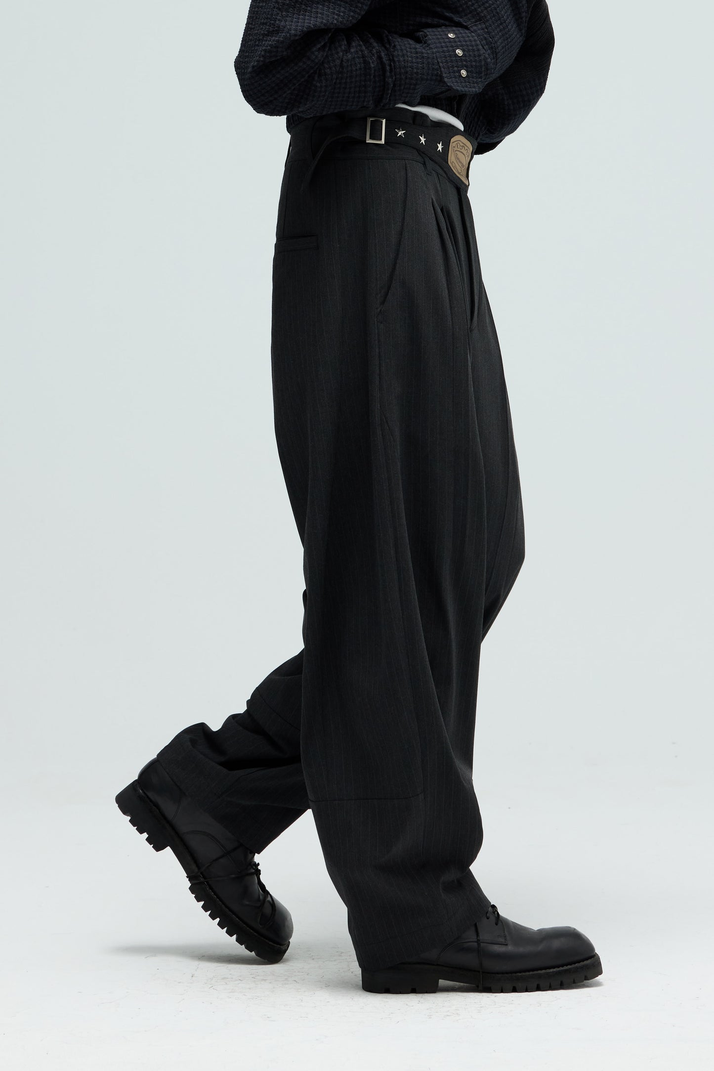 EQUALNEAR - Champion Wide Pants - Dark Gray