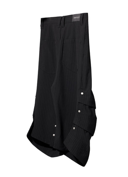 EQUALNEAR - Armor Jorts (Pinstripe Suiting) - Black