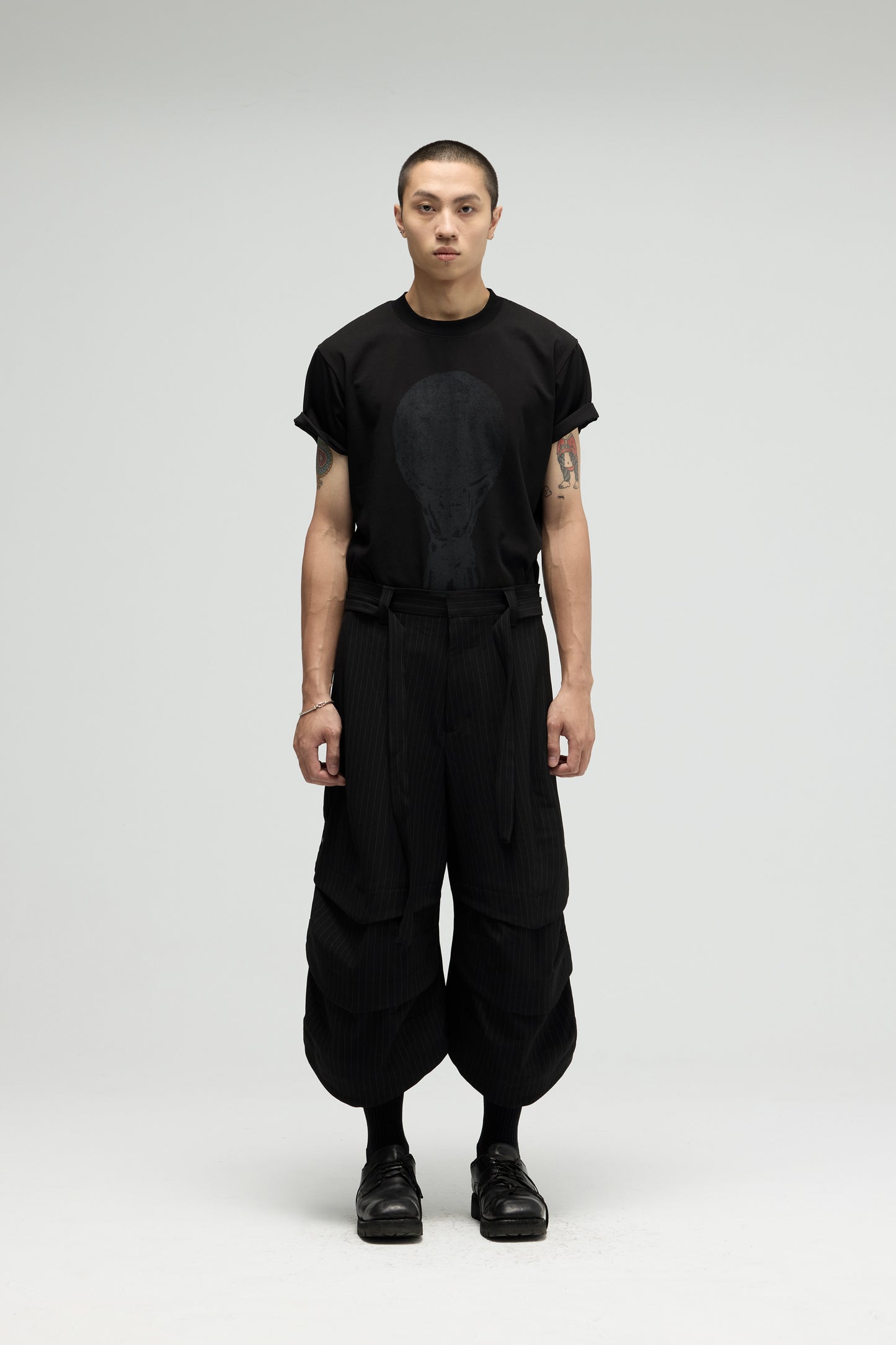 EQUALNEAR - Armor Jorts (Pinstripe Suiting) - Black