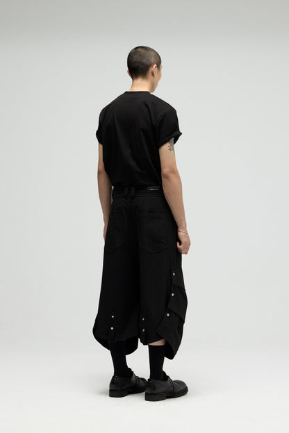 EQUALNEAR - Armor Jorts (Pinstripe Suiting) - Black