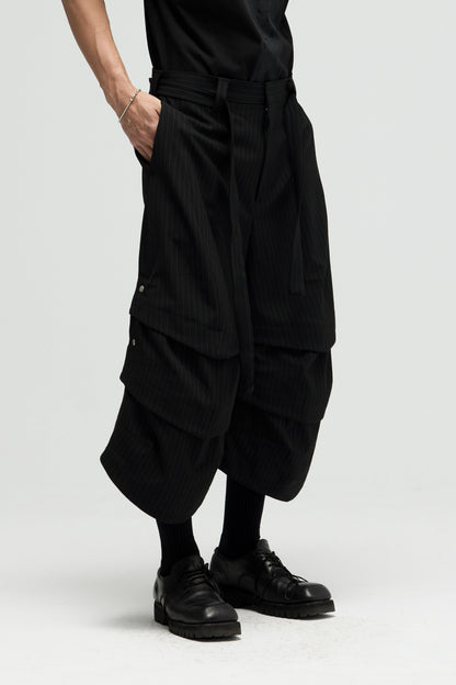 EQUALNEAR - Armor Jorts (Pinstripe Suiting) - Black