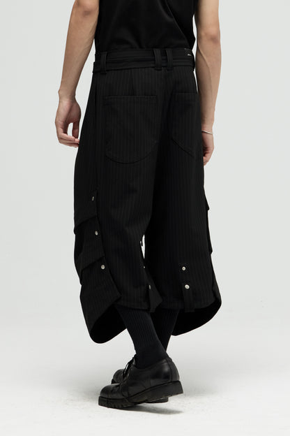 EQUALNEAR - Armor Jorts (Pinstripe Suiting) - Black