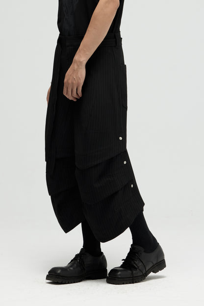 EQUALNEAR - Armor Jorts (Pinstripe Suiting) - Black