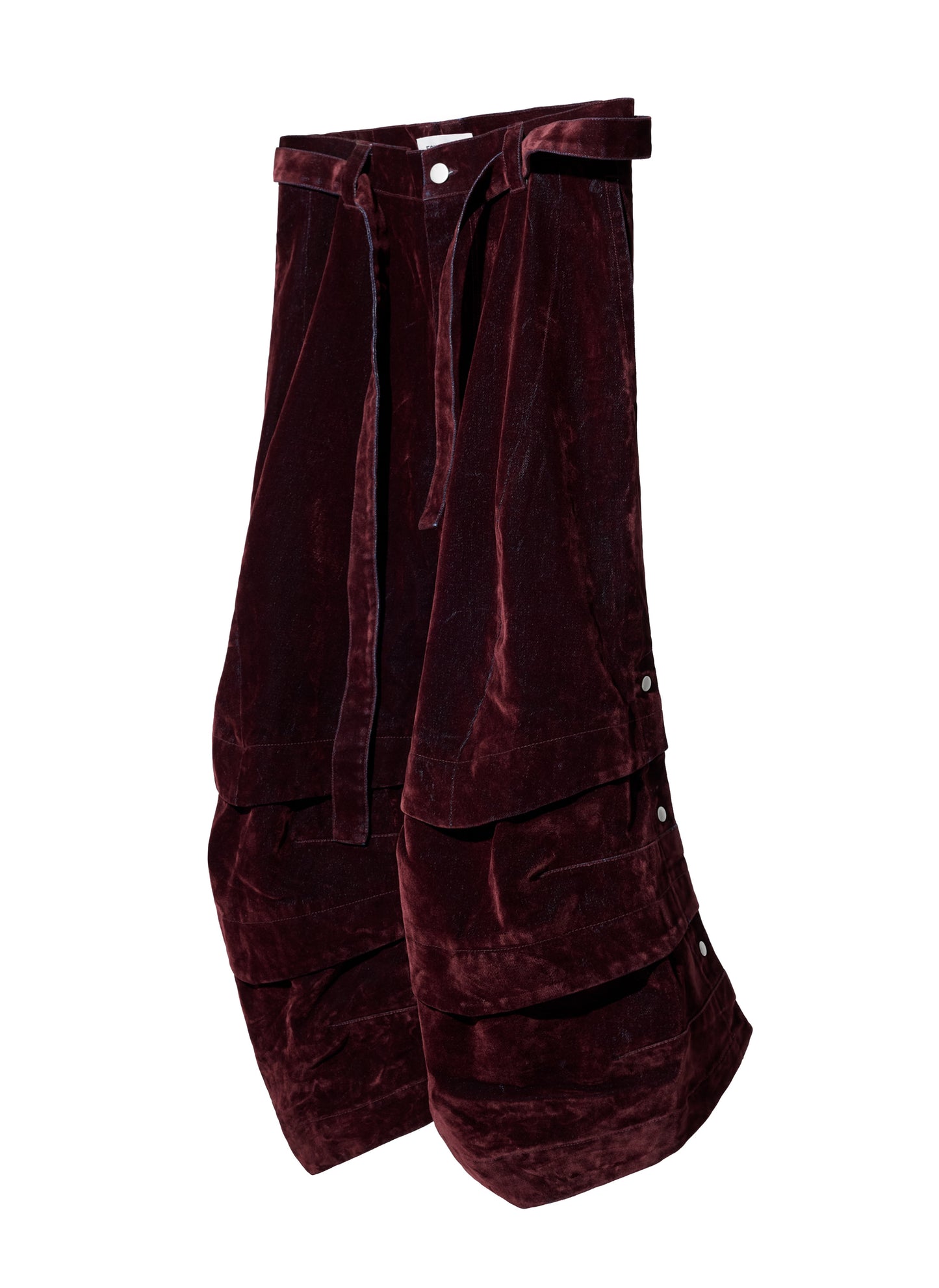 EQUALNEAR - Armor Jorts (Flocked Denim) - Burgundy