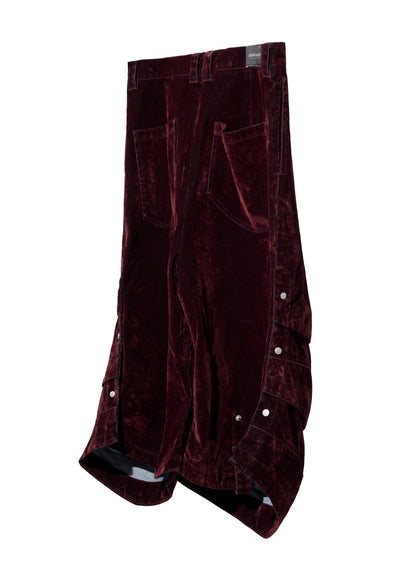 EQUALNEAR - Armor Jorts (Flocked Denim) - Burgundy