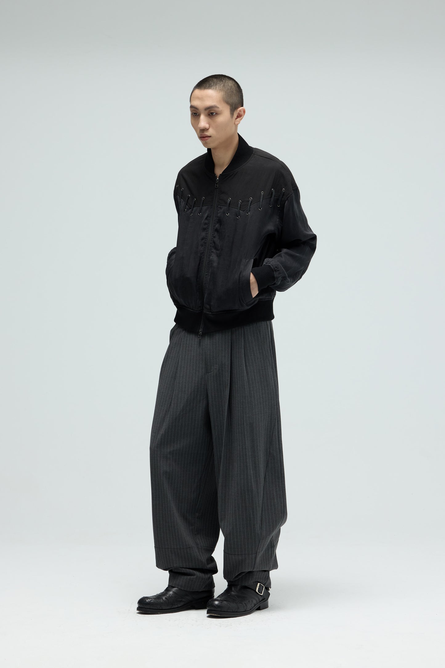 EQUALNEAR - Rodeo Bomber Jacket - Black