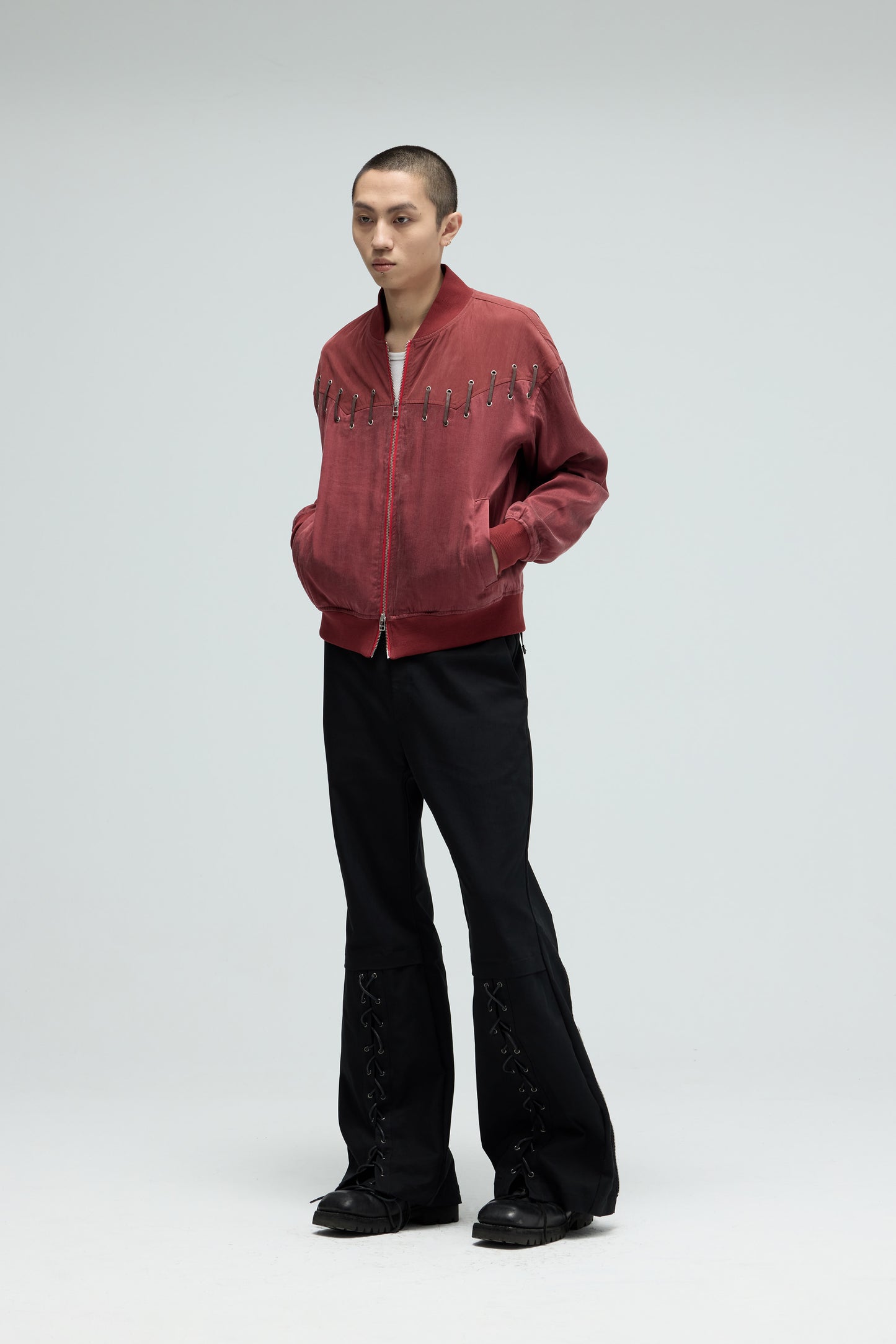 EQUALNEAR - Rodeo Bomber Jacket - Red