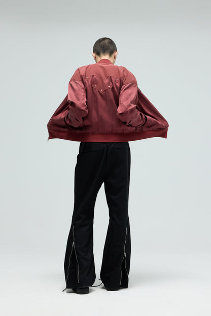 EQUALNEAR - Rodeo Bomber Jacket - Red