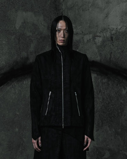 renkè - Arc-Zip Coated Denim Jacket