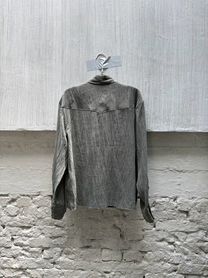 SILVER NINE - Frayed Relaxed Double-Pocket Shirt - Dark Green