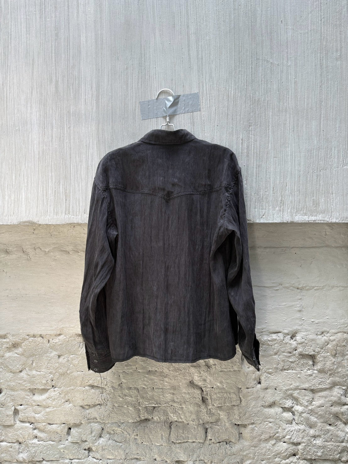 SILVER NINE - Frayed Relaxed Double-Pocket Shirt - Black
