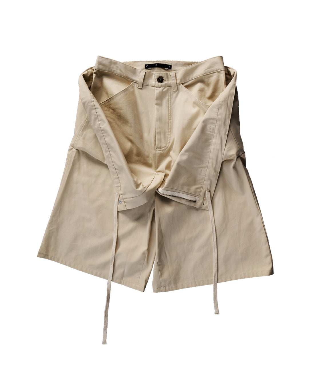 ENCLAVE - TWILL LOOSE-FIT “DROP-TROU” SHORTS - Khaki