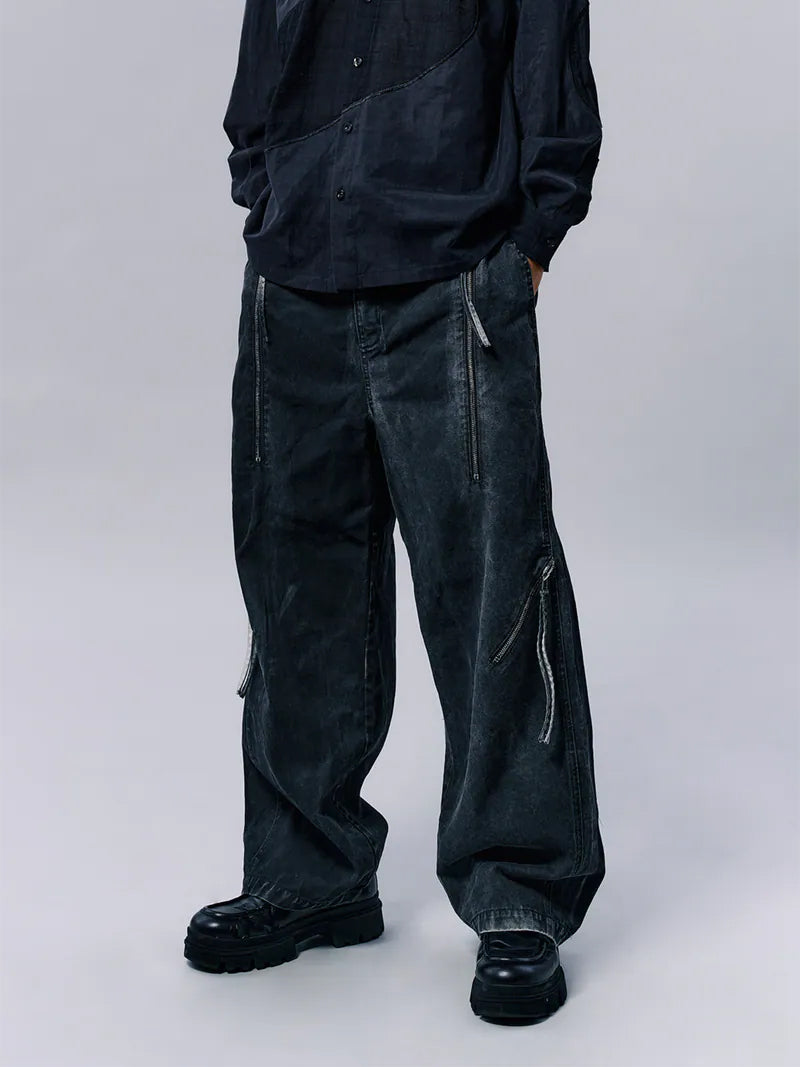 ENCLAVE - BARREL LEG “REBAR” PANTS -  Black