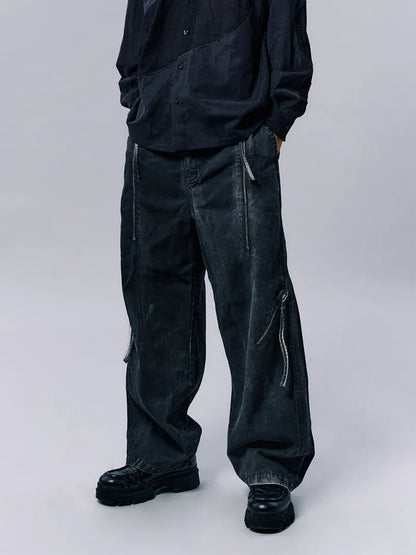 ENCLAVE - BARREL LEG “REBAR” PANTS -  Black