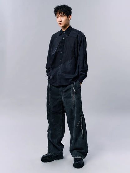ENCLAVE - BARREL LEG “REBAR” PANTS -  Black