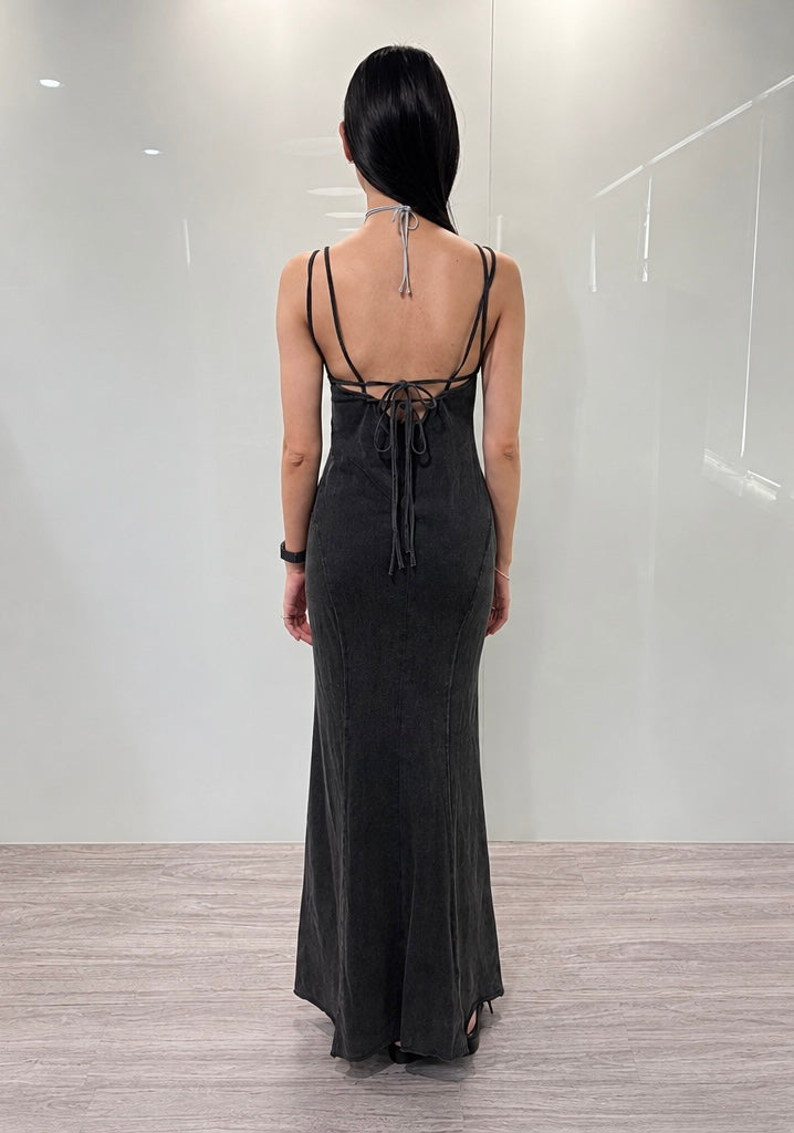 SILVER NINE - Thin-Strap Washed Fishtail Dress