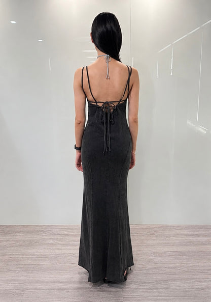 SILVER NINE - Thin-Strap Washed Fishtail Dress