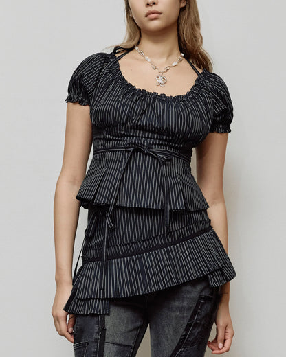 PCES - Fan-laced Ruffle Top