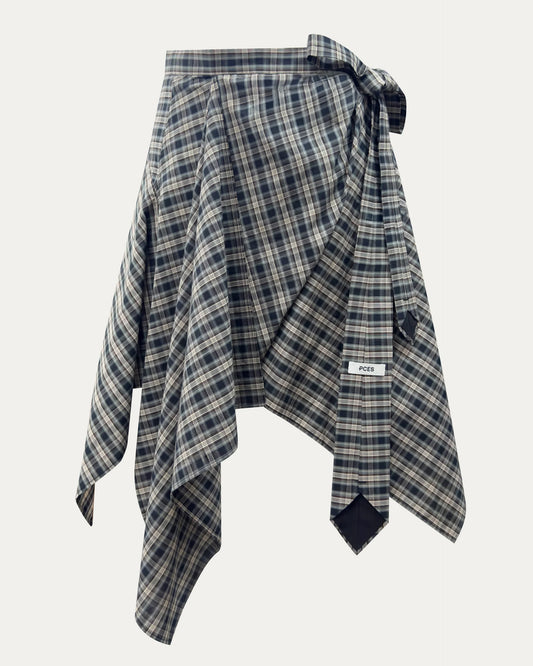 PCES - Necktie Wrap Skirt - Blue