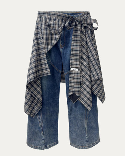 PCES - Necktie Wrap Skirt - Blue