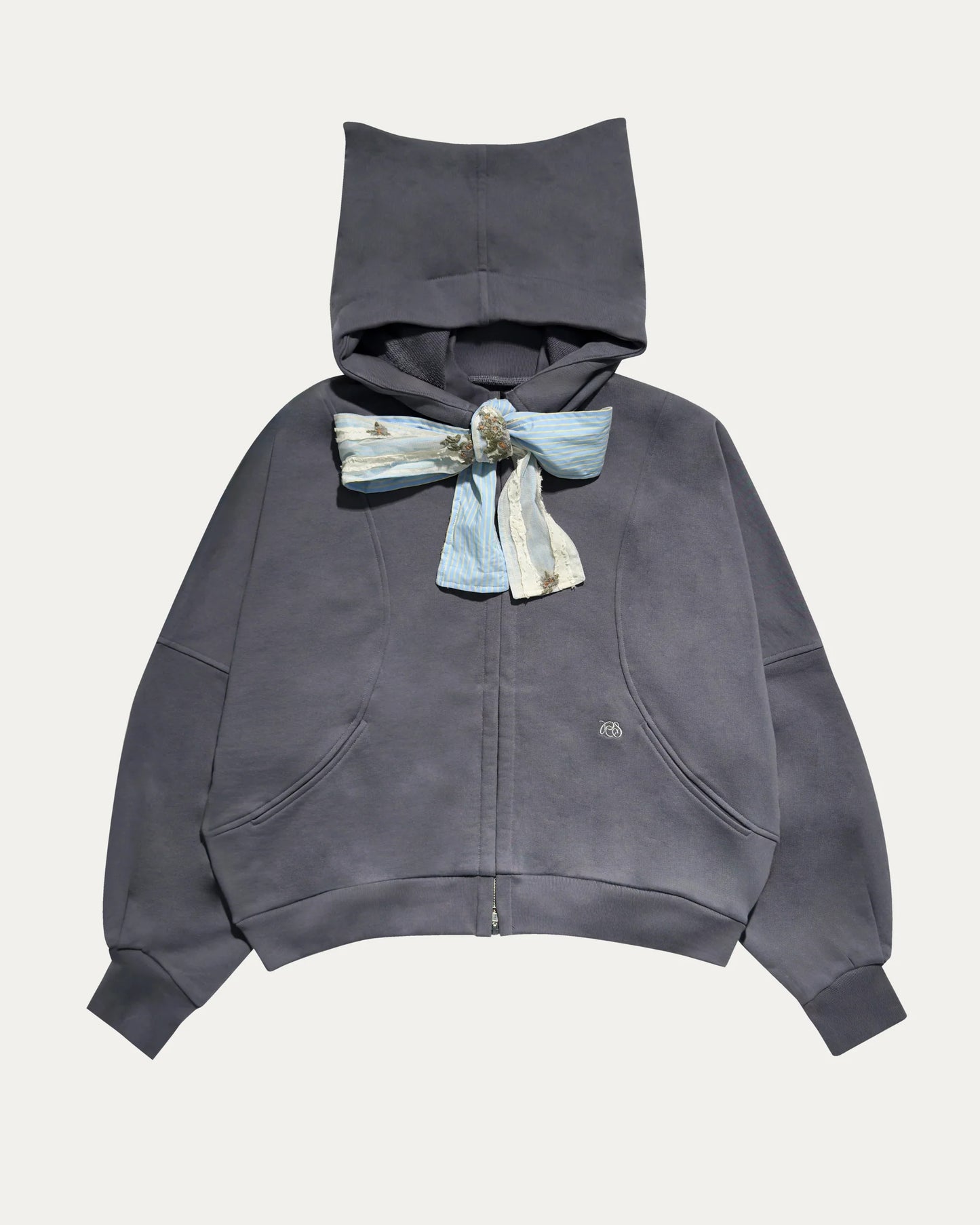 PCES - Cropped Cat Hoodie Jacket - Grey